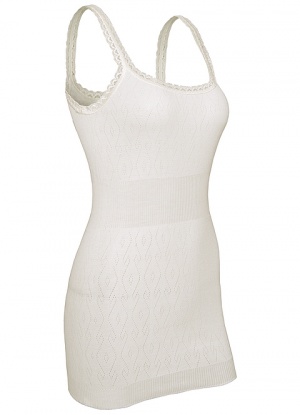 White Swan Long French Neck Thermal Vest